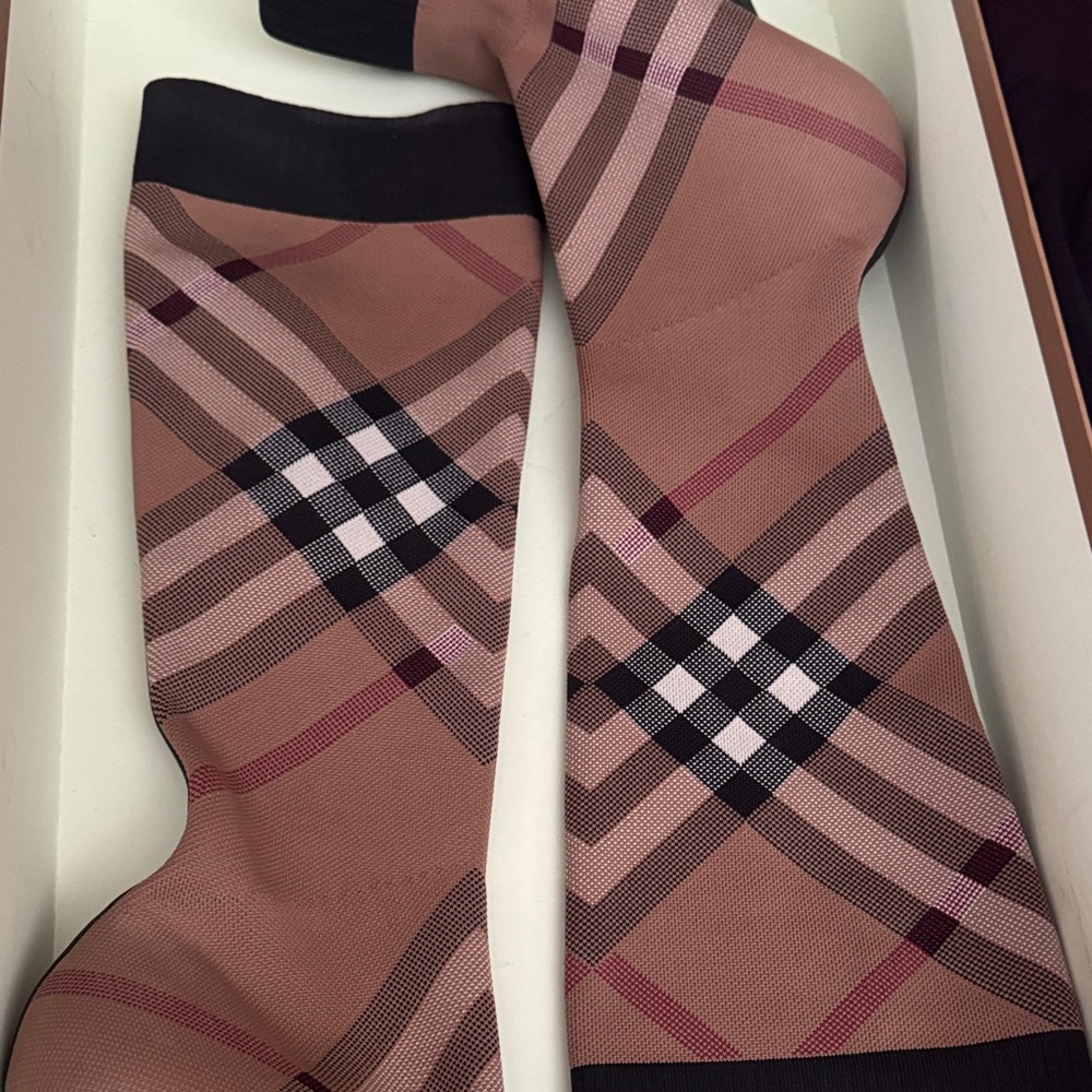 Designer Plaid Burberry Boots Women